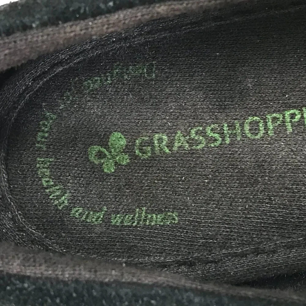 Grasshoppers Suede Ortholite Wedge Loafer Women's Size 8M Black Aztec Casual